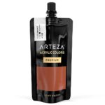 ARTEZA Acrylic Paint Mars Orange Color (120 ml Pouch, Tube), Rich Pigment, Non Fading, Non Toxic, Single Color Paint for Artists, Hobby Painters & Kids