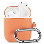 Airpods Case, Airpod Silicone Skin Cases Cover by Camyse, Full Protective Durable Shockproof Drop Proof with Keychain Compatible with Apple Airpods 2 & 1 Charging Case,Airpods Accesssories (Orange)