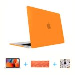 Laptop Case,Plastic MacBook Case,Hard Shell Cover, Keyboard Cover, Screen Protector Smooth Matted for MacBook Pro 15 Inch Case 2018 2017 2016 Release A1990/A1707 Touch Bar Models (Orange)