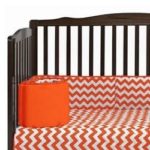 Chevron Porta Crib Bumper – Color: Orange