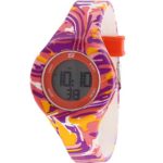 Skechers Women’s Spreckles Digital Silicone Chronograph Watch, Color: Purple/Orange Swirl (Model: SR6110)