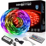 DAYBETTER Led Strip Lights 32.8ft 10m with 44 Keys IR Remote and 12V Power Supply Flexible Color Changing 5050 RGB 300 LEDs Light Strips Kit for Home, Bedroom, Kitchen,DIY Decoration