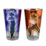 Official Dragon Ball Super Goku Pint/Beer Glasses, Purple and Orange color, Set of 2, 16 oz