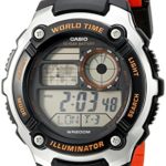 Casio Men’s AE-2100W-4AVCF Digital 10-Year Battery Digital Display Quartz Orange Watch