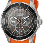 Nautica Men’s NAD13519G NST 10 Analog Display Quartz Orange Watch
