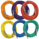 Seismic Audio SASTSX-25BGORYP 25-Feet TS 1/4-Inch Guitar, Instrument, or Patch Cable, Colored