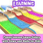 Funny Lesson Learn Colors with Cows and Balls for Kids Colours with Animals