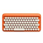 Wireless Mechanical Gaming Keyboard, Blue Switch White Backlit USB Retro Round Floating Keycap Ergonomic Keyboard for PC Laptop Computer Mac (Color : Orange)