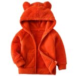 AMIYAN Bear Ears Shape Fleece Warm Hoodies Clothes Toddler Zip-up Light Jacket Sweatshirt Outwear for Baby Boys Girls Orange