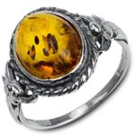 Ian and Valeri Co. Amber Sterling Silver Oval Small Ring