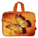 Meffort Inc 11.6 Inch Neoprene Laptop Bag Ultrabook Carrying Sleeve with Hidden Handle, Orange Color Matching – Big Butterfly