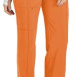 Cherokee Women’s Infinty Low Rise Straight Leg Drawstring Scrub Pant, Orangeade, Small