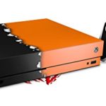 Skin Wrap for XBOX One X Console and Controller Ripped Colors Black Orange