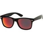 zeroUV – Matte Finish Reflective Color Mirror Lens Large Square Horn Rimmed Sunglasses 55mm
