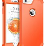 iPhone 6S Plus Case, iPhone 6 Plus Case, BENTOBEN Heavy Duty Rugged Shockproof 3 in 1 Hybrid Hard PC Soft Silicone Bumper Protective Phone Case for iPhone 6S Plus/iPhone 6 Plus 5.5 Inch, Coral Orange