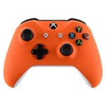 eXtremeRate Orange Faceplate Cover, Soft Touch Front Housing Shell Case, Comfortable Soft Grip Replacement Kit for Microsoft Xbox One X & One S Controller