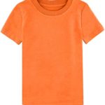 COSLAND Toddler Casual T Shirt Solid Color Tshirt (Light Orange, Large)