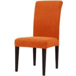 subrtex Dining Room Chair Slipcovers Sets Stretch Furniture Protector Covers for Armchair Removable Washable Elastic Parsons Seat Case for Restaurant Hotel Ceremony(4,Orange)