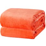 Bedsure Fleece Blanket Throw Size Orange Fall Color Lightweight Super Soft Cozy Luxury Bed Blanket Microfiber