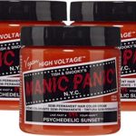 Manic Panic Psychedelic Sunset Orange Hair Color Cream (3-Pack) Classic High Voltage Semi-Permanent Hair Dye. Vivid Shade For Dark, Light Hair. Vegan, PPD & Ammonia-Free. Ready-to-Use, No-Mix Coloring