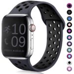 Zekapu Compatible with Watch Band 38mm 40mm, for Women Men, S/M, Breathable Silicone Sport Replacement Band Compatible with iWatch Series 5/4/3/2/1, Gray/Black