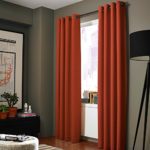 Gorgeous Home LINEN Midwest (WC86) Different Colors and Sizes1 Panel Drape Window Treatment Curtain Thermal Insulated White Coating Blackout Antique Grommets Solid Color (108″ X-Long, Orange)