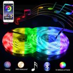 Music Bluetooth Led Lights Strip Smart-Phone Controlled 32.8ft Waterproof SMD5050 300LEDs with 12V Power Supply for Indoor Decor Party and Bar