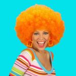 Short Afro Wigs for Women Kinky Curly Wig Fluffy and Soft Natural Looking High Temperature Fiber Synthetic Wig for Black Women Orange Color