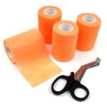 Alfie Pet – Magee Self Adherent Cohesive 4-Piece Wrap Bandages with Scissor Set – Color: Orange, Size: 5cm
