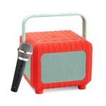 Tutti Matti Dual System Wi-Fi and Bluetooth Portable Party Systems Including One Wired Microphone for Karaoke (Orange & Mint Color)