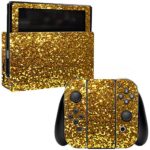 MightySkins Skin Compatible with Nintendo Switch wrap Cover Sticker Skins Gold Glitter