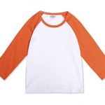 CREATOR CloudCreator Toddler Baby Girls Boys Long Sleeve Shirts Raglan Shirt Baseball Tee Cotton T-Shirt Orange