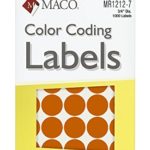 MACO Orange Round Color Coding Labels, 3/4 Inches in Diameter, 1000 Per Box (MR1212-7)