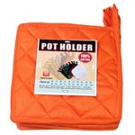 HM Covers Pot Holders 100% Cotton (Pack of 10) Pot Holder 7″ x 7″ Square, Solid Orange Color Everyday Quality Kitchen Cooking, Heat Resistance!!