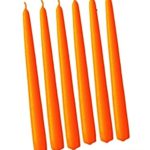D’light Online Elegant Taper Candles 12 Inches Tall Premium Quality Candles, Hand-Dipped, Dripless and Smokeles – Set of 12 Individually Wrapped (Orange)