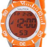 Nautica Unisex N09927G “NSR 100” Fashion Digital Watch with Orange Silicone Band