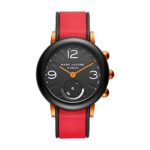 Marc Jacobs Women’s Riley Nylon and Silicone Hybrid Smartwatch, Color: Black, Red (Model: MJT1008)