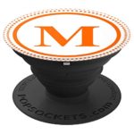 Initial Letter M Blaze Orange Color Monogram PopSockets Grip and Stand for Phones and Tablets