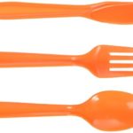 Amscan 43904.05 Premium Value Window Box Cutlery Set, 6″ x 11″, Orange Peel