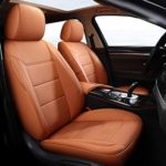 Old street Car Seat Covers Leather Universal Automotive Vehicle Cushion Compatible with BMW Suitable for 5 Seats Sedan SUV Hatchback (Color : Orange)