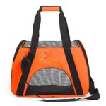 Pawer Soft-Sided Pet Carrier for Cat and Small Dog,Orange Color,Medium Size,Washable Cloth Airline Approved Travel Tote,with 2 Mesh Opens and a Strap for Carry,Multiple Colors Available