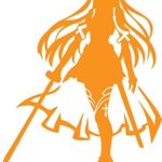 Sword Art Online Anime – Asuna Yuuki – Vinyl 5″ tall (Color: ORANGE) decal laptop tablet skateboard car windows stickers – by So Cool Stuff