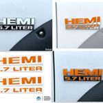 Reflective Concepts HEMI 5.7 Liter Emblem Overlay Decal – 2013-2017 Ram – (Color: Orange)