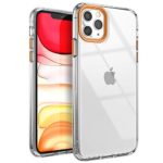 YOUMAKER Stylish Crystal Clear Case for iPhone 11 Pro Max, Anti-Scratch Shock Absorption Slim Fit Drop Protection Premium Bumper Cover Case for iPhone 11 Pro Max 6.5 inch (2019 Release) – Clear/Orange