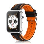 Compatible with Apple Watch Bands 38mm 42mm 40mm 44mm Silicone Divers Model Replacement Rubber Sport Watch Strap for iWatch Series 5 4 3 2 1 Bicolor for Men and Women (Orange, 42mm/44mm)