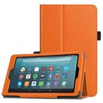 Fintie Folio Case for All-New Amazon Fire 7 Tablet (9th Generation, 2019 Release) – Slim Fit PU Leather Standing Protective Cover with Auto Wake/Sleep, Orange
