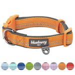 Blueberry Pet 9 Colors Soft & Safe 3M Reflective Neoprene Padded Adjustable Dog Collar – Baby Orange Pastel Color, Large, Neck 18″-26″