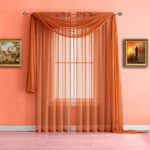 Diamond Linen Luxury Sheer Voile Window Treatment Rod Pocket 2 PC Curtain Elegant Panels for Bedroom Many Colors (Orange, 2 Panels: 55″ x 84″)