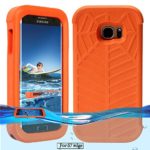 Temdan Galaxy S7 Edge Floating Case with a 0.2mm Clear&Thin Waterproof Bag Shockproof Lifejacket Case for Samsung Galaxy S7 Edge (5.5inch) -Orange