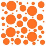 Set of 100 (Orange) Vinyl Wall Decals – Assorted Polka Dots Stickers – Removable Adhesive Safe on Smooth or Textured Walls – Round Circles – for Nursery, Kids Room, Bathroom Decor